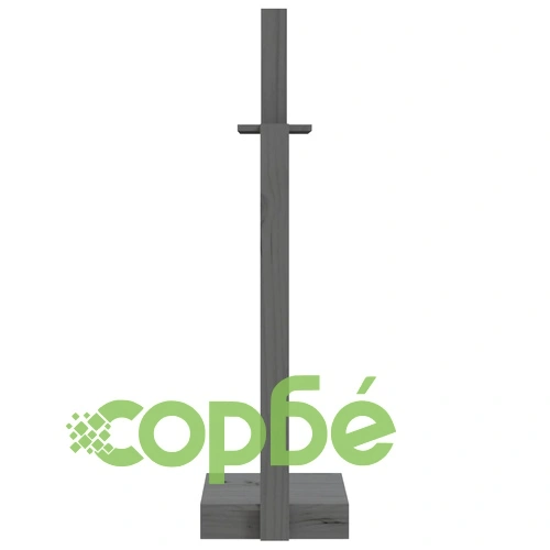 Поставка за дърва за огрев сива 33,5x30x110 см бор масив ➤ топ цена ➤ sorbe.bg