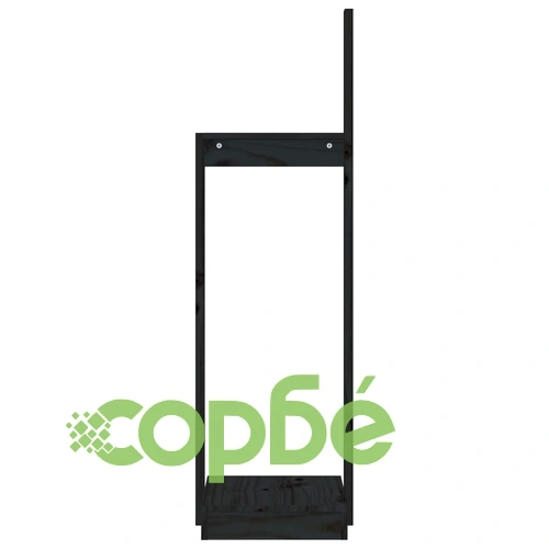 Поставка за дърва за огрев, черна, 33,5x30x110 см, бор масив ➤ топ цена ➤ sorbe.bg