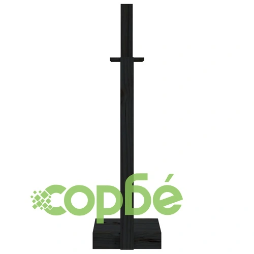 Поставка за дърва за огрев, черна, 33,5x30x110 см, бор масив ➤ топ цена ➤ sorbe.bg