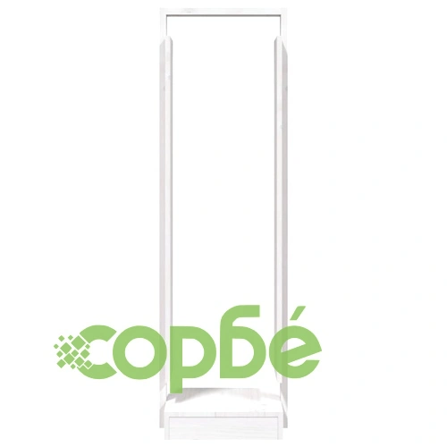 Поставка за дърва за огрев бяла 33,5x30x110 см бор масив ➤ топ цена ➤ sorbe.bg