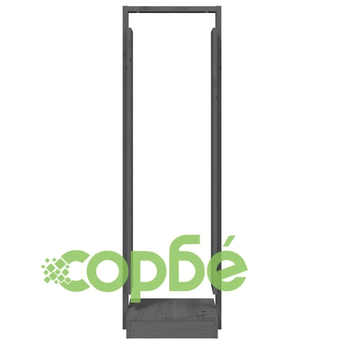 Поставка за дърва за огрев сива 33,5x30x110 см бор масив ➤ топ цена ➤ sorbe.bg