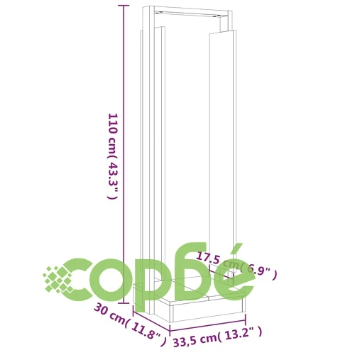 Поставка за дърва за огрев сива 33,5x30x110 см бор масив ➤ топ цена ➤ sorbe.bg