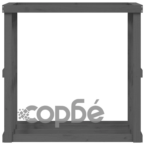 Външна поставка за дърва за огрев сива 108x52x106 см бор масив ➤ топ цена ➤ sorbe.bg