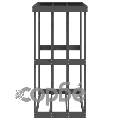 Външна поставка за дърва за огрев сива 108x52x106 см бор масив ➤ топ цена ➤ sorbe.bg