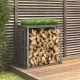 Външна поставка за дърва за огрев сива 108x52x106 см бор масив