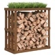 Външна поставка за дърва меденокафява 33,5x30x110 см бор масив