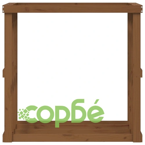 Външна поставка за дърва меденокафява 33,5x30x110 см бор масив ➤ топ цена ➤ sorbe.bg