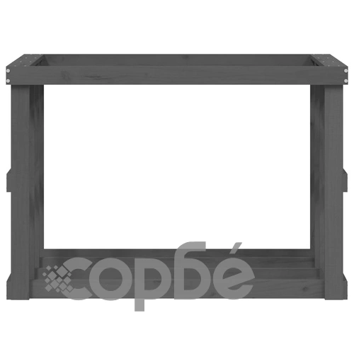 Външна поставка за дърва за огрев сив 108x52x74 см бор масив ➤ топ цена ➤ sorbe.bg