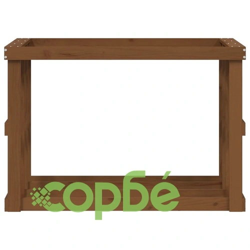 Външна поставка за дърва меденокафява 108x52x74 см бор масив ➤ топ цена ➤ sorbe.bg