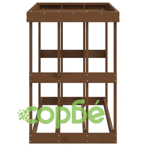 Външна поставка за дърва меденокафява 108x52x74 см бор масив ➤ топ цена ➤ sorbe.bg