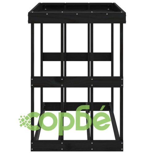 Външна поставка за дърва за огрев черна 108x52x74 см бор масив ➤ топ цена ➤ sorbe.bg