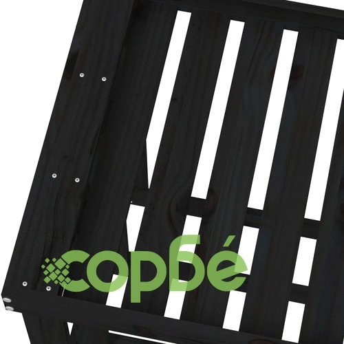 Външна поставка за дърва за огрев черна 108x52x74 см бор масив ➤ топ цена ➤ sorbe.bg