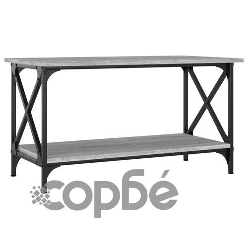 Кафе маса, сив сонома, 80x45x45 см, инженерно дърво и желязо ➤ топ цена ➤ sorbe.bg
