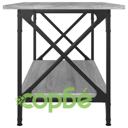 Кафе маса, сив сонома, 80x45x45 см, инженерно дърво и желязо ➤ топ цена ➤ sorbe.bg
