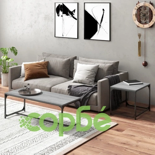 Кафе маси, 2 бр, сив сонома, инженерно дърво ➤ топ цена ➤ sorbe.bg