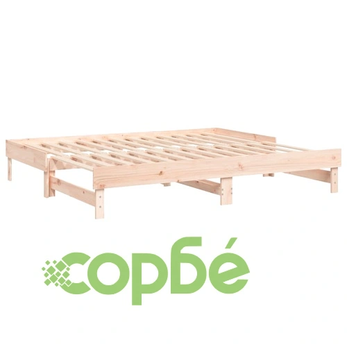 Разтегателно дневно легло, 2x(90x200) см, борово дърво масив ➤ топ цена ➤ sorbe.bg