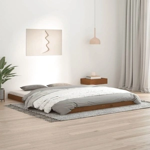 Рамка за легло меденокафява бор масив 150x200 cм King Size