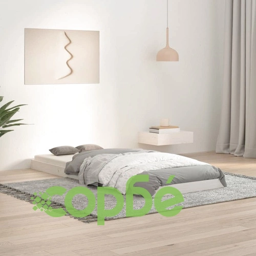 Рамка за легло бяла 75x190 см Small Single борово дърво масив ➤ топ цена ➤ sorbe.bg