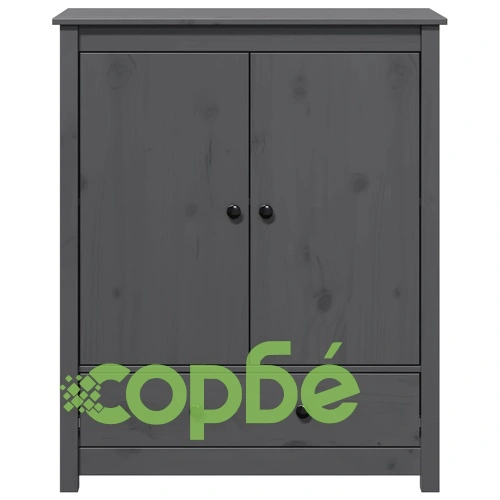 Висок шкаф, сив, 83x41,5x100 см, бор масив ➤ топ цена ➤ sorbe.bg