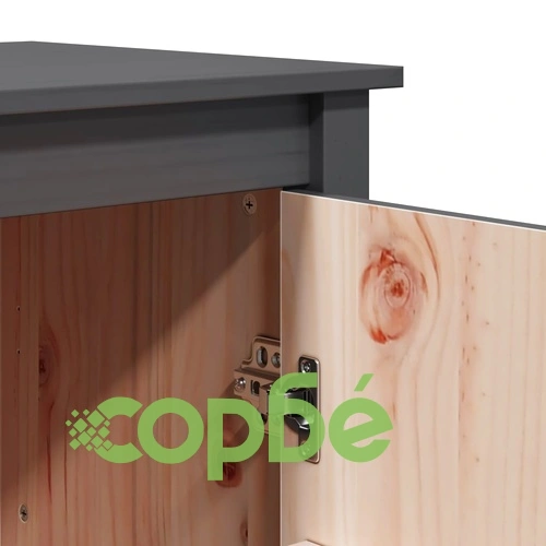 Висок шкаф, сив, 83x41,5x100 см, бор масив ➤ топ цена ➤ sorbe.bg