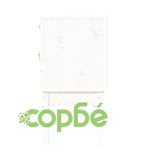 Сайдборд, бял, 110x40x78 см, бор масив ➤ топ цена ➤ sorbe.bg