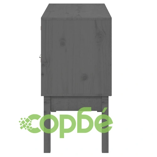 Сайдборд, сив, 110x40x78 см, бор масив ➤ топ цена ➤ sorbe.bg