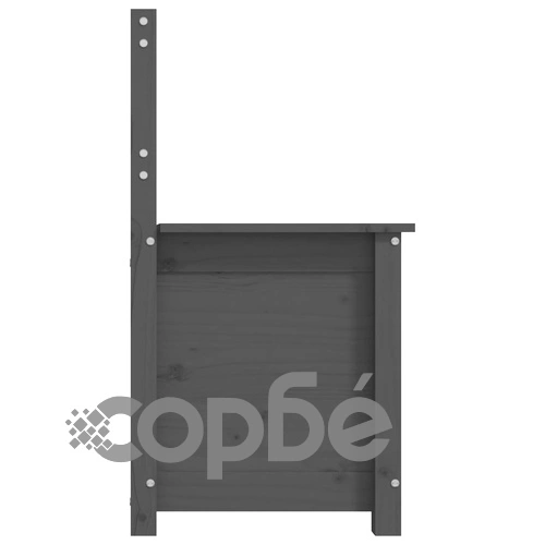 Пейка, сива, 80x41x77 см, борово дърво масив ➤ топ цена ➤ sorbe.bg