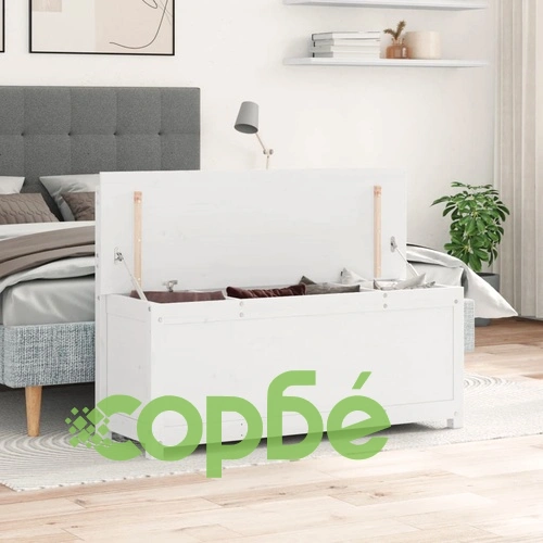 Пейка, бяла, 110x41x76,5 см, борово дърво масив ➤ топ цена ➤ sorbe.bg