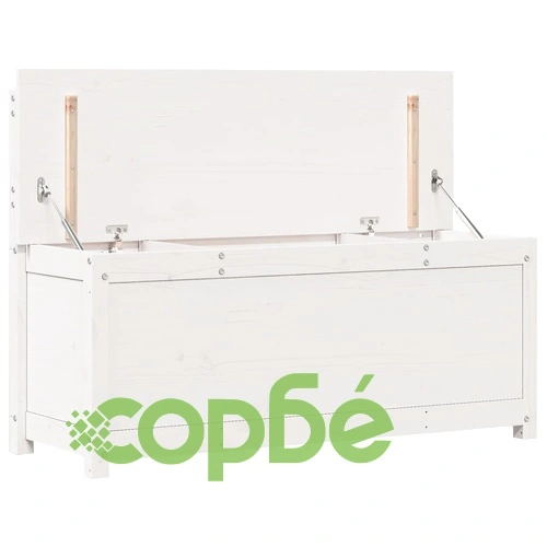 Пейка, бяла, 110x41x76,5 см, борово дърво масив ➤ топ цена ➤ sorbe.bg