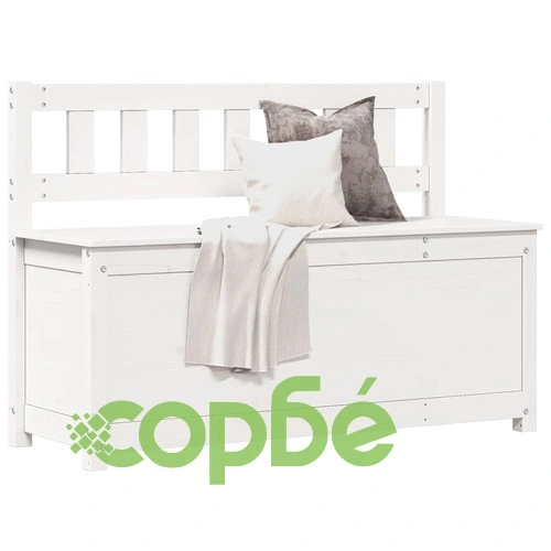 Пейка, бяла, 110x41x76,5 см, борово дърво масив ➤ топ цена ➤ sorbe.bg