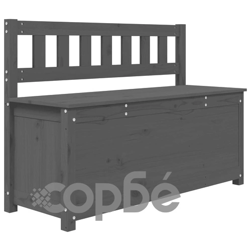Пейка, сива, 110x41x76,5 см, борово дърво масив ➤ топ цена ➤ sorbe.bg