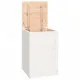 Кутия за пране, бяла, 44x44x66 см, борово дърво масив