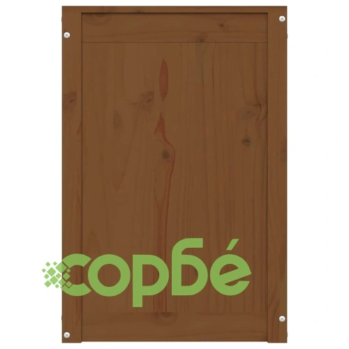 Кутия за пране, меденокафява, 44x44x66 см, борово дърво масив ➤ топ цена ➤ sorbe.bg