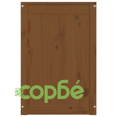 Кутия за пране, меденокафява, 44x44x66 см, борово дърво масив ➤ топ цена ➤ sorbe.bg