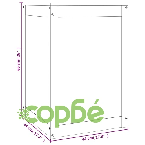 Кутия за пране, меденокафява, 44x44x66 см, борово дърво масив ➤ топ цена ➤ sorbe.bg