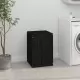 Кутия за пране, черна, 44x44x66 см, борово дърво масив