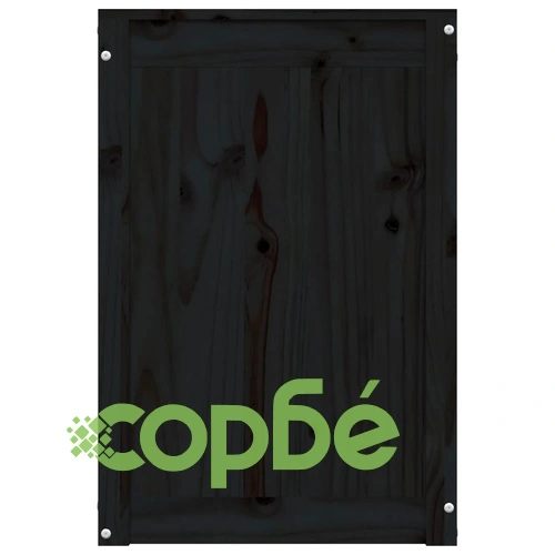 Кутия за пране, черна, 44x44x66 см, борово дърво масив ➤ топ цена ➤ sorbe.bg