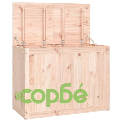 Кутия за пране, 88,5x44x66 см, борово дърво масив ➤ топ цена ➤ sorbe.bg