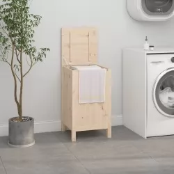 Кутия за пране, 44x44x76 см, борово дърво масив