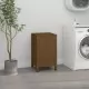 Кутия за пране, меденокафява, 44x44x76 см, борово дърво масив