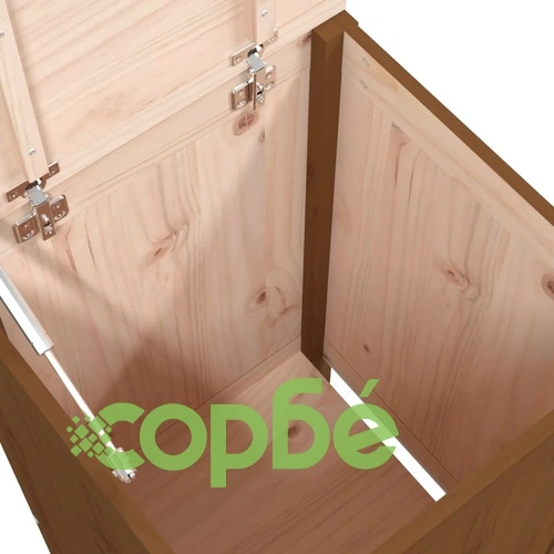 Кутия за пране, меденокафява, 44x44x76 см, борово дърво масив ➤ топ цена ➤ sorbe.bg