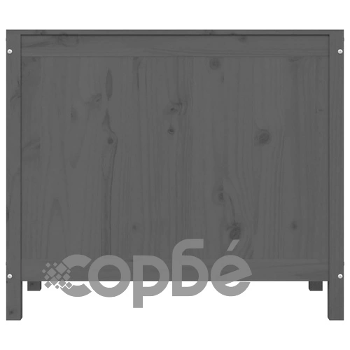 Кутия за пране, сива, 88,5x44x76 см, борово дърво масив ➤ топ цена ➤ sorbe.bg