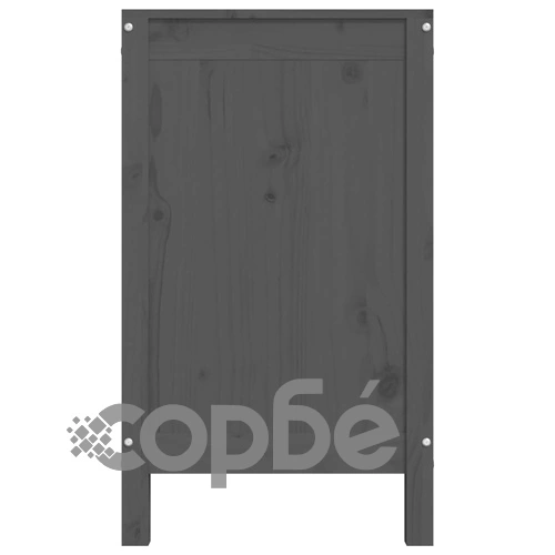 Кутия за пране, сива, 88,5x44x76 см, борово дърво масив ➤ топ цена ➤ sorbe.bg