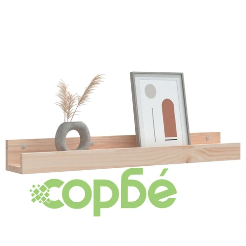 Стенни рафтове 2 бр 80x12x9 см масивно борово дърво ➤ топ цена ➤ sorbe.bg