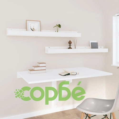 Стенни рафтове, 2 бр, бяла, 110x12x9 см масивно борово дърво ➤ топ цена ➤ sorbe.bg