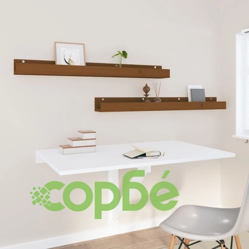 Стенни рафтове, 2 бр, меденокафяви, 110x12x9 см, бор масив ➤ топ цена ➤ sorbe.bg