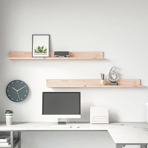 Стенни рафтове 2 бр 110x11x9 см масивно борово дърво