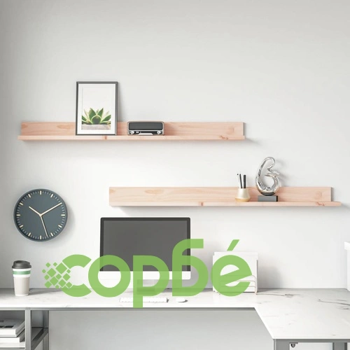 Стенни рафтове 2 бр 110x11x9 см масивно борово дърво ➤ топ цена ➤ sorbe.bg