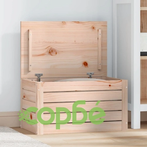 Кутия за съхранение, 59,5x36,5x33 см, борово дърво масив ➤ топ цена ➤ sorbe.bg