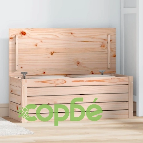 Кутия за съхранение, 89x36,5x33 см, борово дърво масив ➤ топ цена ➤ sorbe.bg